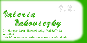 valeria makoviczky business card